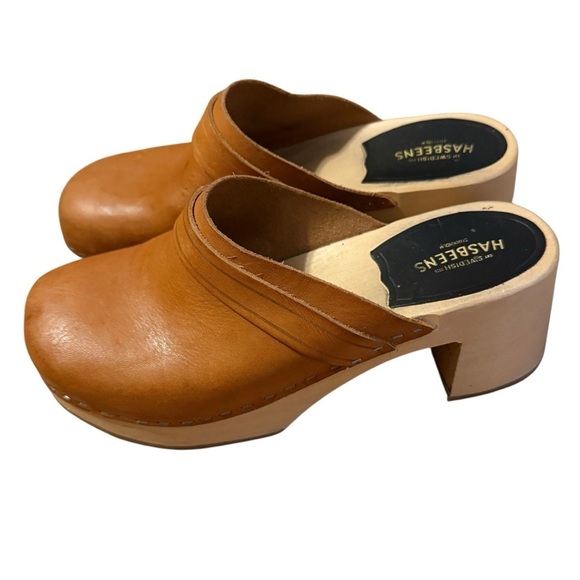 Swedish Hasbeens Shoes - Swedish Hasbeens Louise Leather Clog Size 38